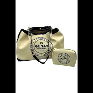 Gunas New York Canvas Double Handle Tote w/ Pouch Ruth Ivory